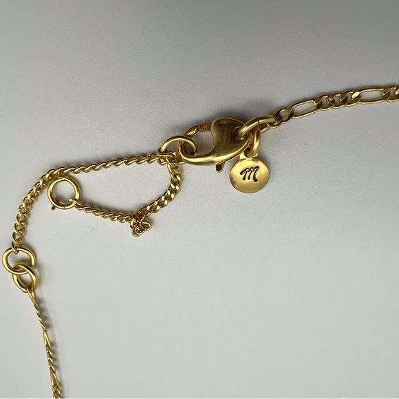 Madewell Gold Tone Charm Necklace Circle Square Basic Preppy Minimalist Neutral - Picture 6 of 9